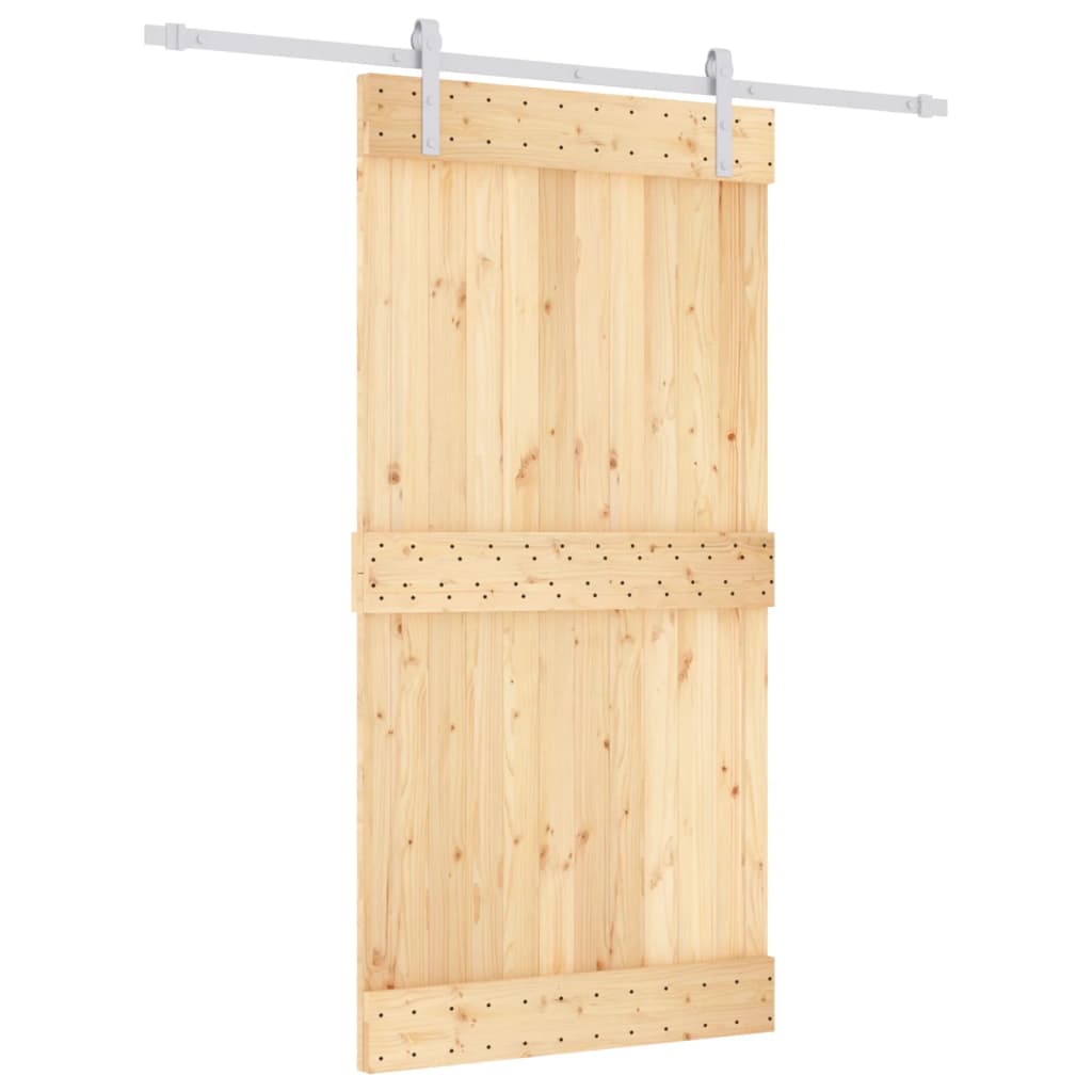 VidaXL Schuifdeur met beslag 100x210 cm massief grenenhout