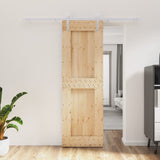 Puerta corredera de Vidaxl con masa de 70x210 cm de pino sólido