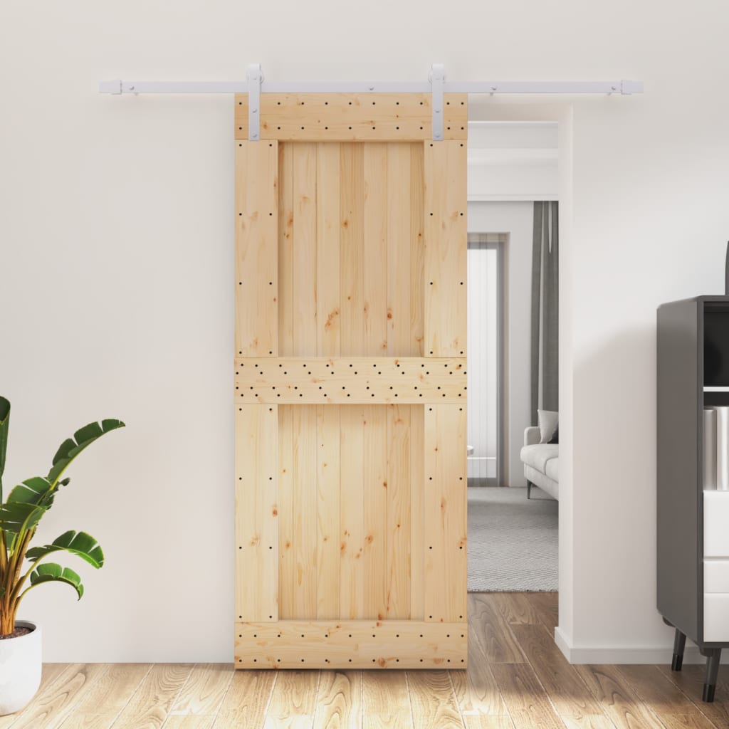 Vidaxl sliding door with batter 85x210 cm Solid pine