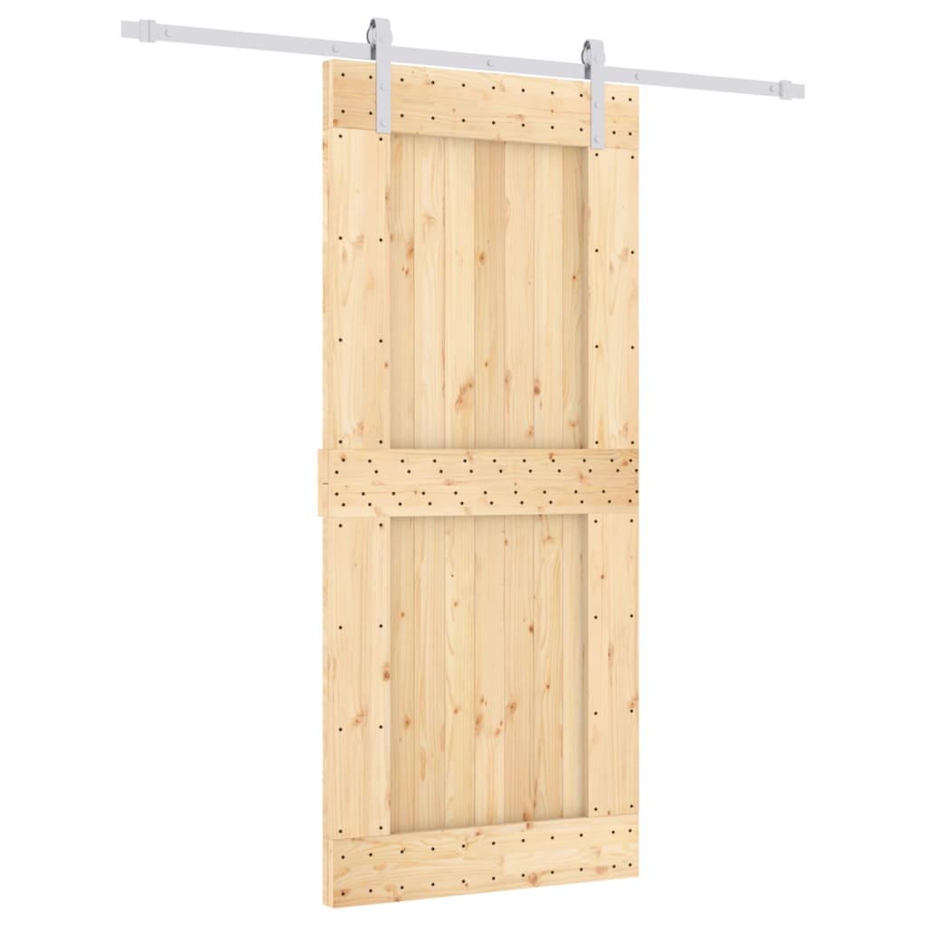 VidaXL Schuifdeur met beslag 90x210 cm massief grenenhout