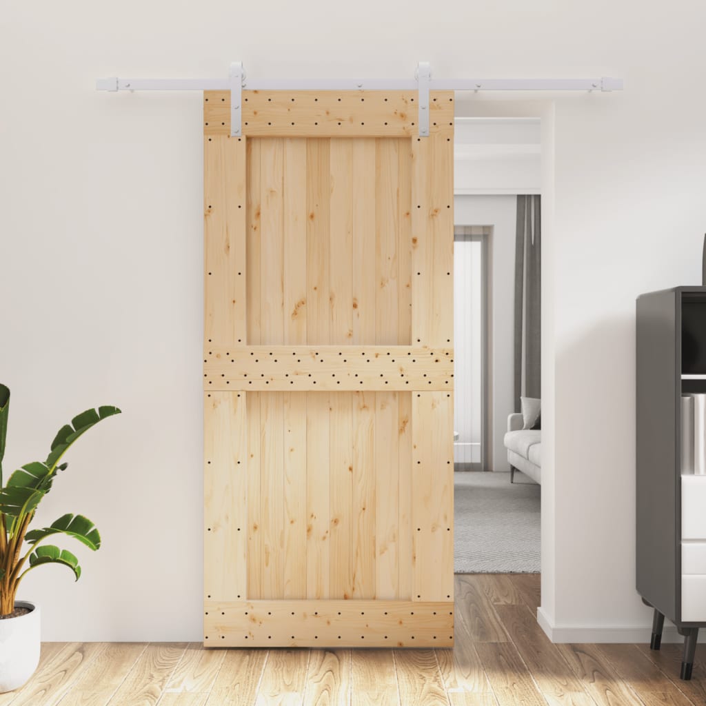 Puerta corredera de Vidaxl con masa de 95x210 cm de pino sólido