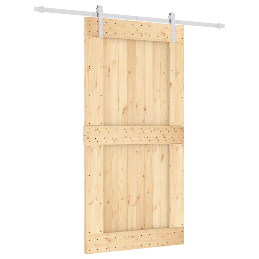 VidaXL Schuifdeur met beslag 100x210 cm massief grenenhout