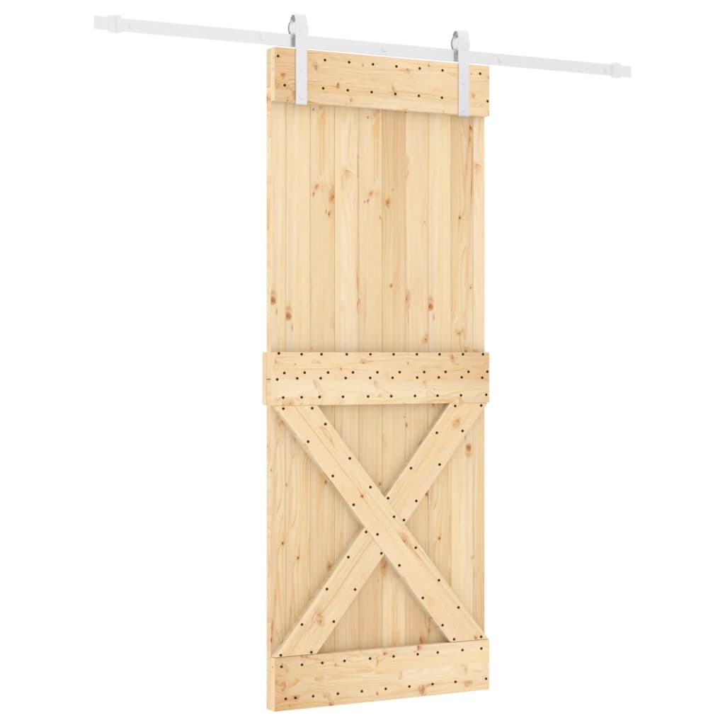 Puerta corredera de Vidaxl con masa 80x210 cm de pino sólido