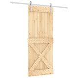 Porta scorrevole Vidaxl con pino solido da 85x210 cm