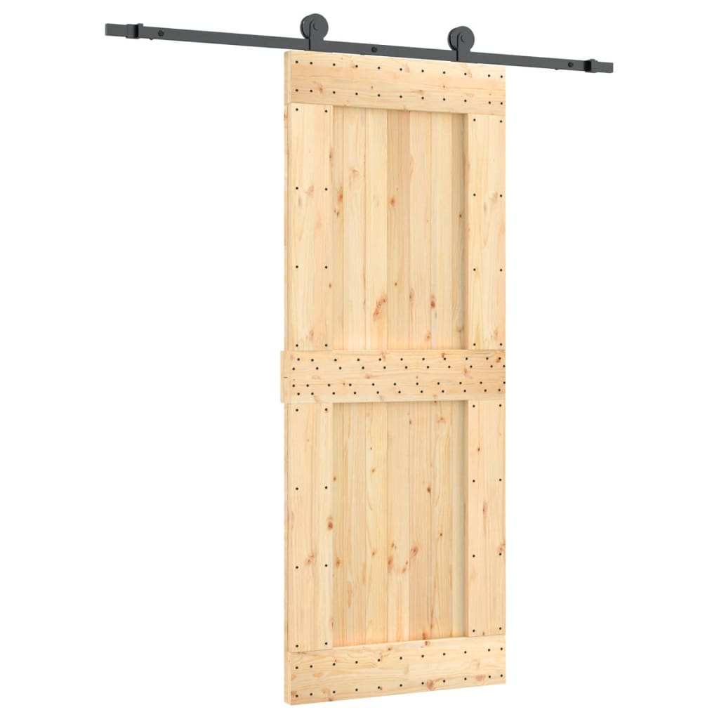 Puerta corredera de Vidaxl con masa 80x210 cm de pino sólido