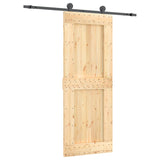 VidaXL Schuifdeur met beslag 80x210 cm massief grenenhout