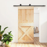 Vidaxl sliding door with batter 90x210 cm solid pine