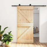 Vidaxl sliding door with batter 95x210 cm solid pine