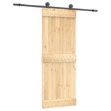 VidaXL Schuifdeur met beslag 80x210 cm massief grenenhout