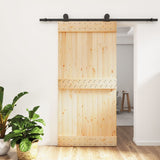 Puerta corredera de Vidaxl con masa 100x210 cm de pino sólido