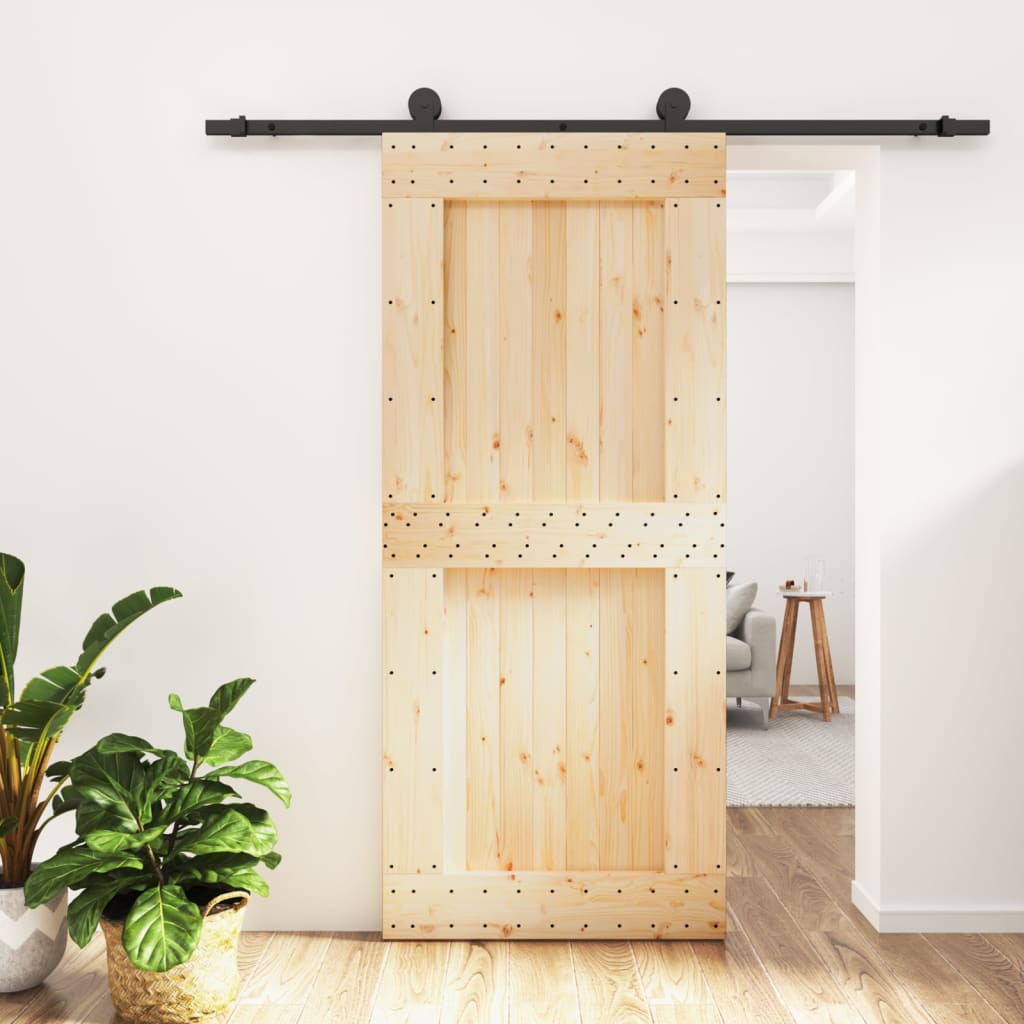 Puerta corredera de Vidaxl con masa de 90x210 cm de pino sólido