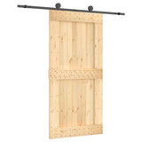 VidaXL Schuifdeur met beslag 100x210 cm massief grenenhout