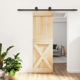 Puerta corredera de Vidaxl con masa de 70x210 cm de pino sólido