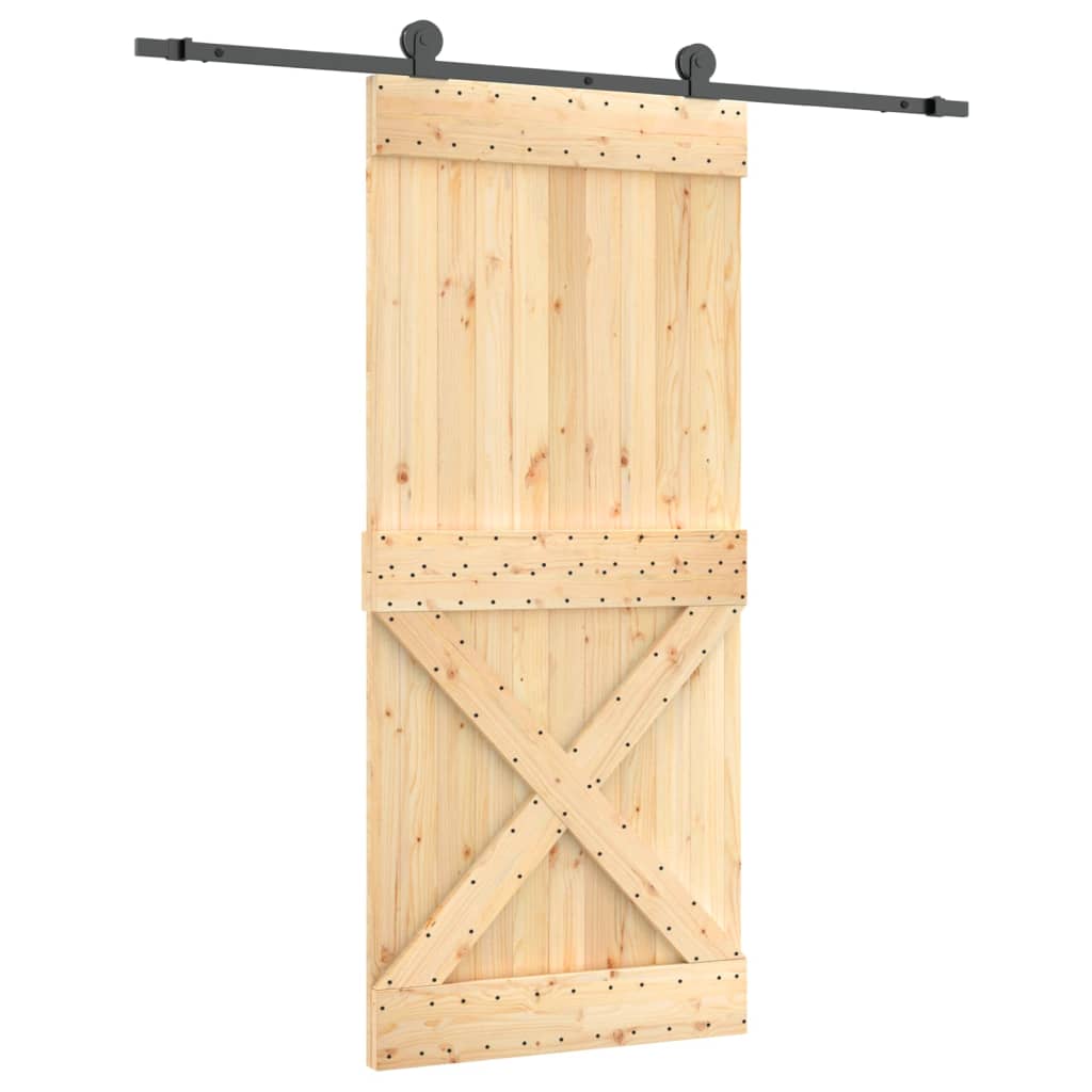 Puerta corredera de Vidaxl con masa de 90x210 cm de pino sólido