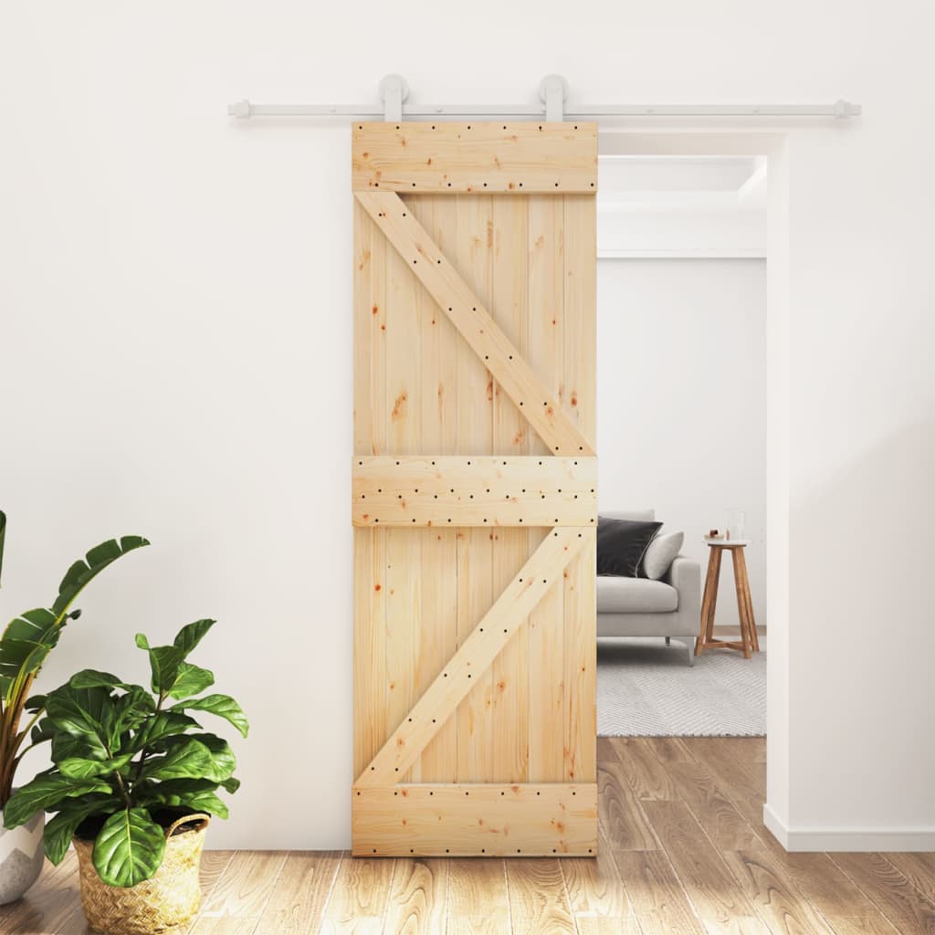 Puerta corredera de Vidaxl con masa de 70x210 cm de pino sólido