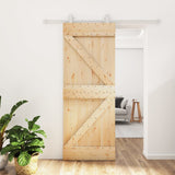 Puerta corredera de Vidaxl con masa 80x210 cm de pino sólido