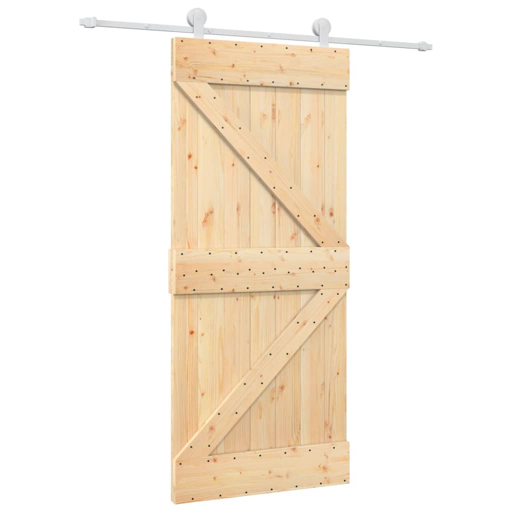 Puerta corredera de Vidaxl con masa de 90x210 cm de pino sólido