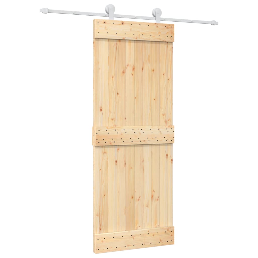 Puerta corredera de Vidaxl con masa 80x210 cm de pino sólido