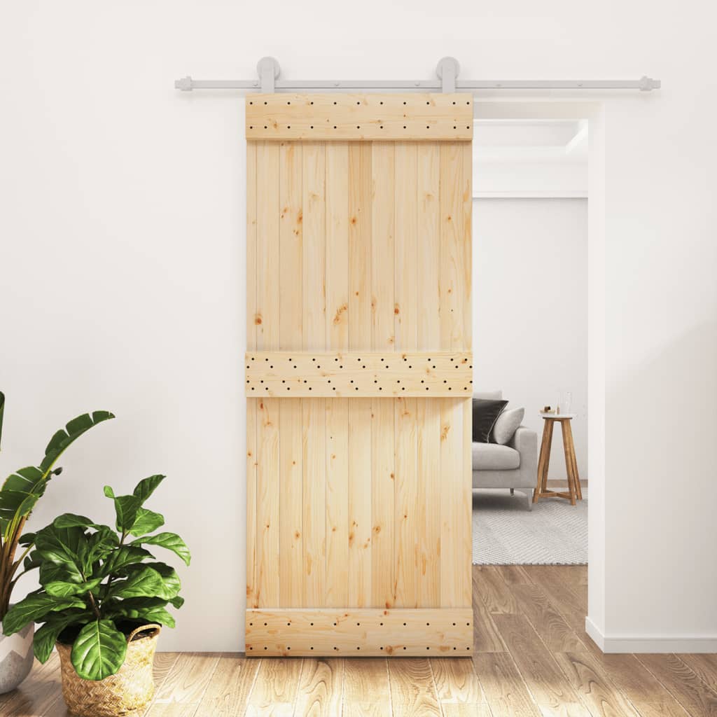 Puerta corredera de Vidaxl con masa de 85x210 cm de pino sólido