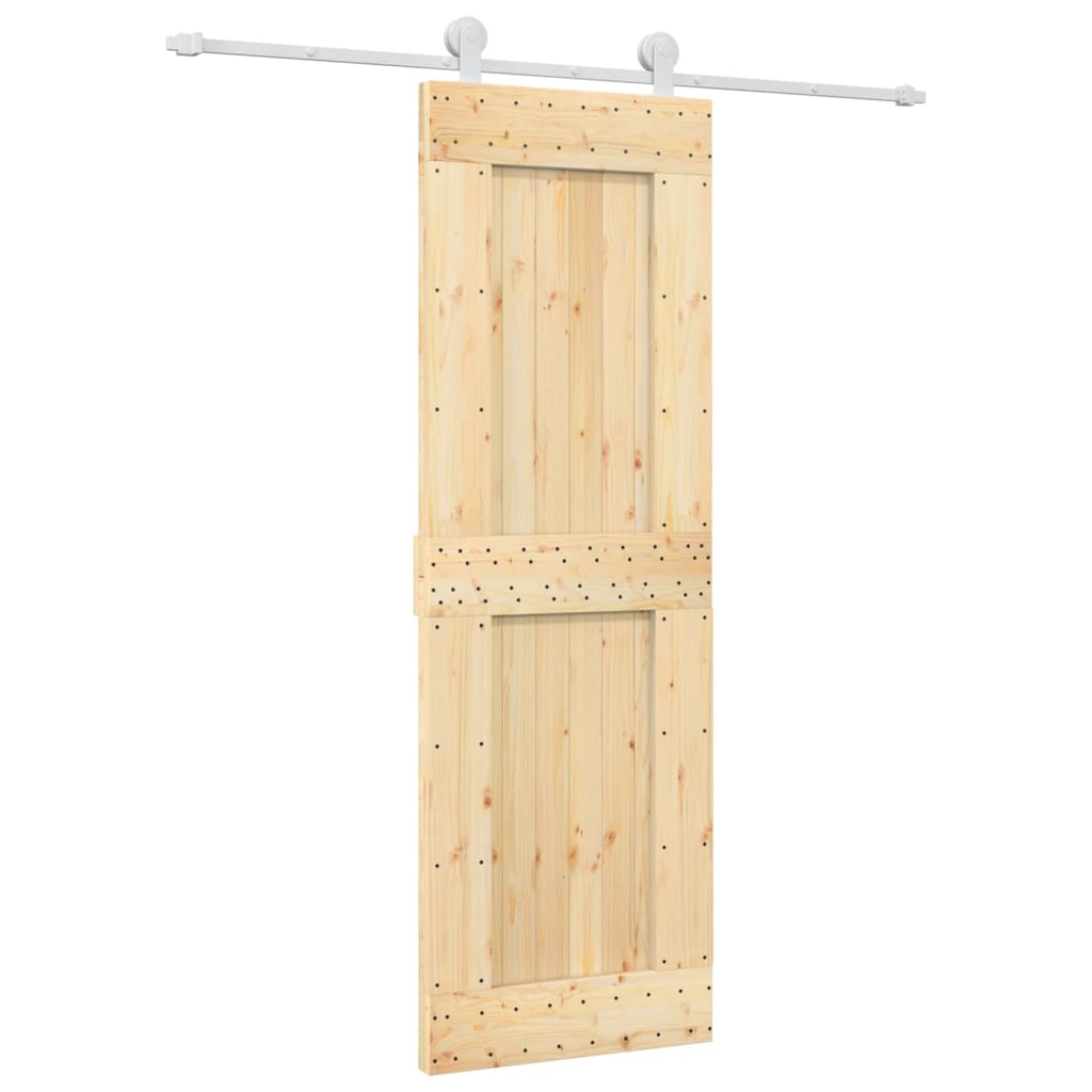 Vidaxl sliding door with batter 70x210 cm solid pine