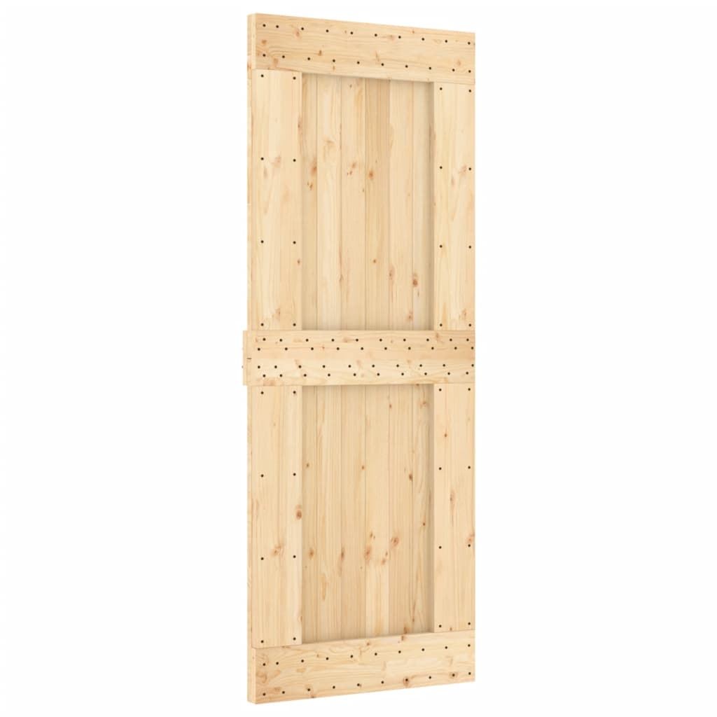 Puerta corredera de Vidaxl con masa 80x210 cm de pino sólido