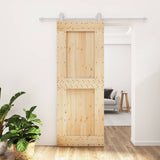 VidaXL sliding door with batter 80x210 cm Solid pine