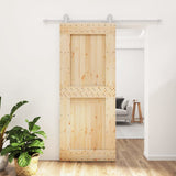 Puerta corredera de Vidaxl con masa de 85x210 cm de pino sólido