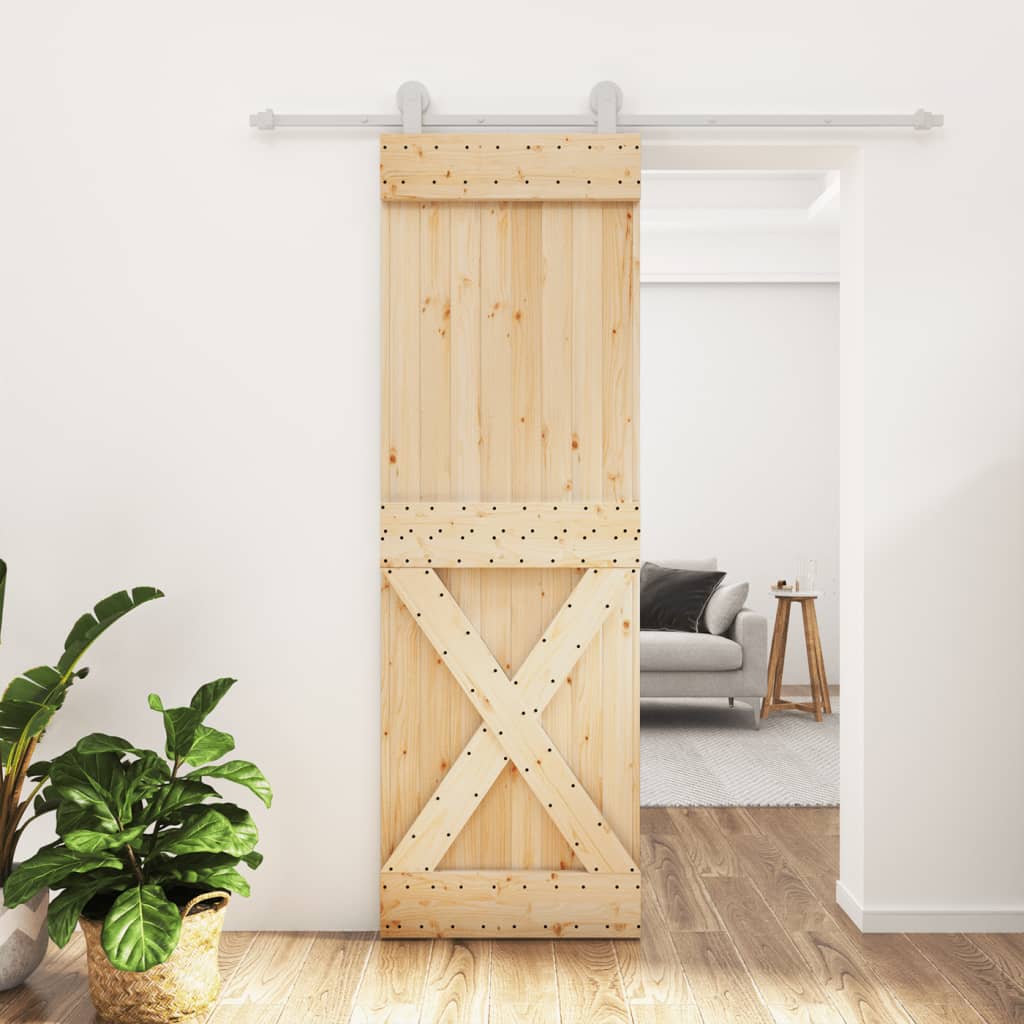 Puerta corredera de Vidaxl con masa de 70x210 cm de pino sólido