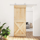 Puerta corredera de Vidaxl con masa 80x210 cm de pino sólido