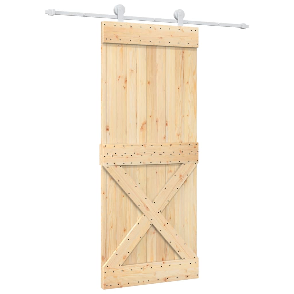 Puerta corredera de Vidaxl con masa de 85x210 cm de pino sólido