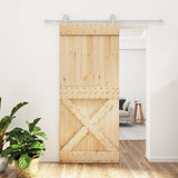 Vidaxl sliding door with batter 90x210 cm solid pine