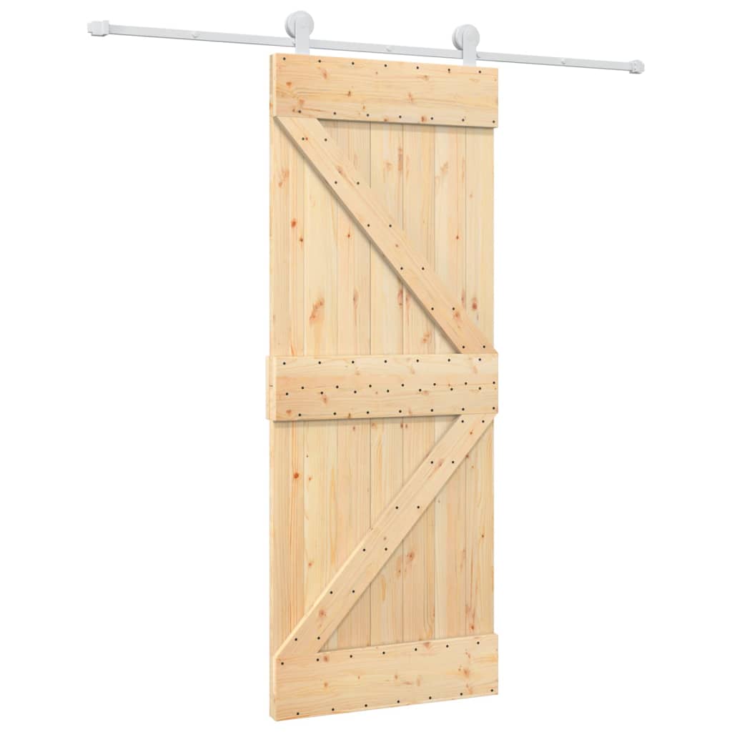 Porta scorrevole Vidaxl con pino solido da 80x210 cm per pastella