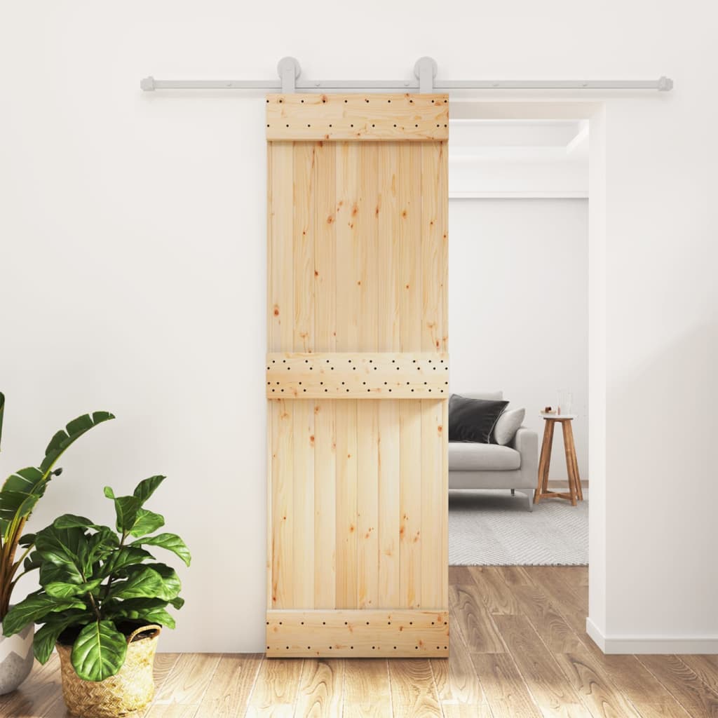 Puerta corredera de Vidaxl con masa de 70x210 cm de pino sólido