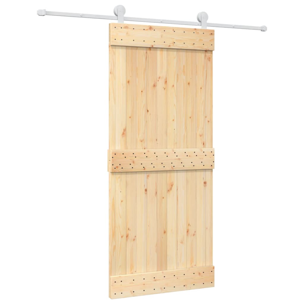 Puerta corredera de Vidaxl con masa de 90x210 cm de pino sólido