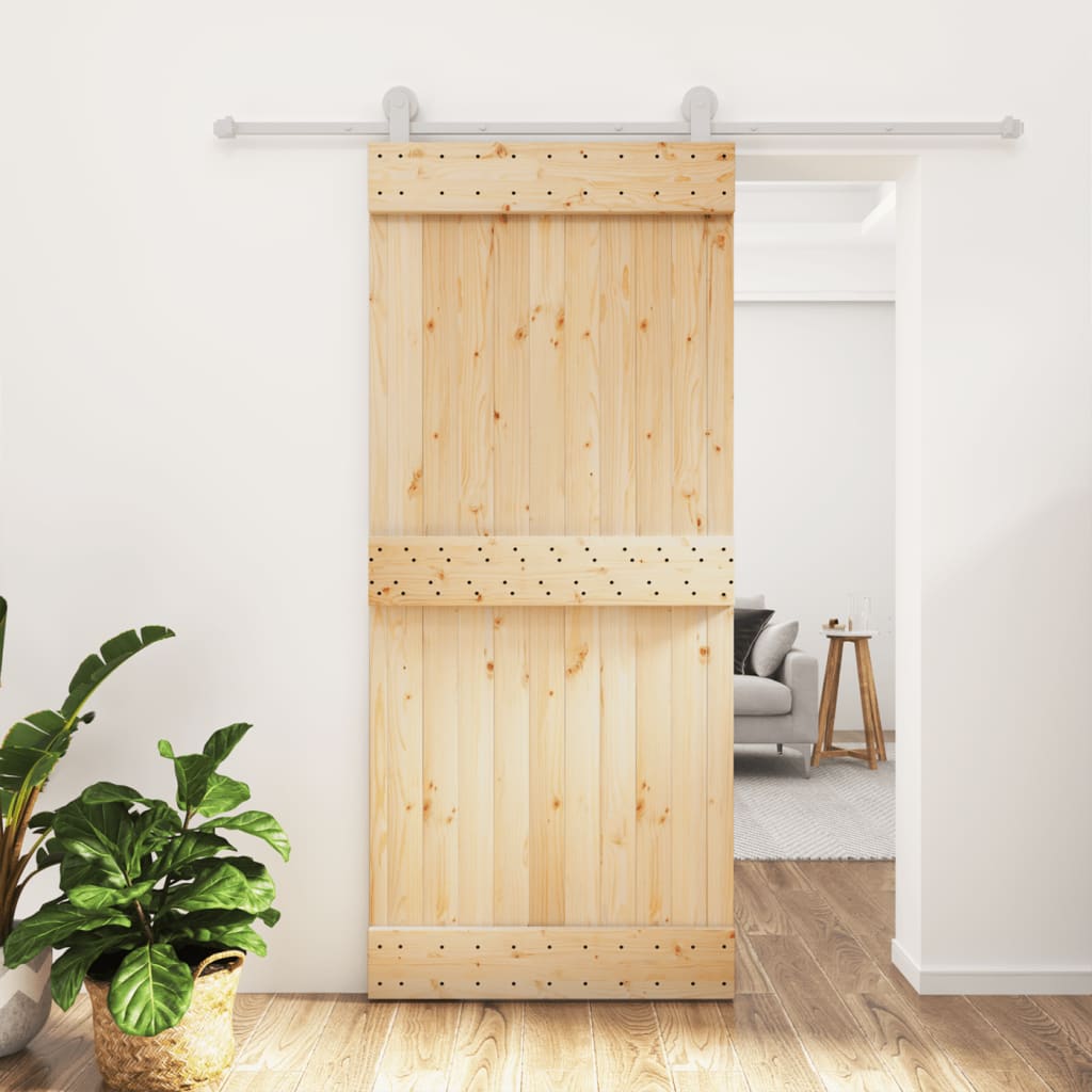 Vidaxl sliding door with batter 90x210 cm solid pine