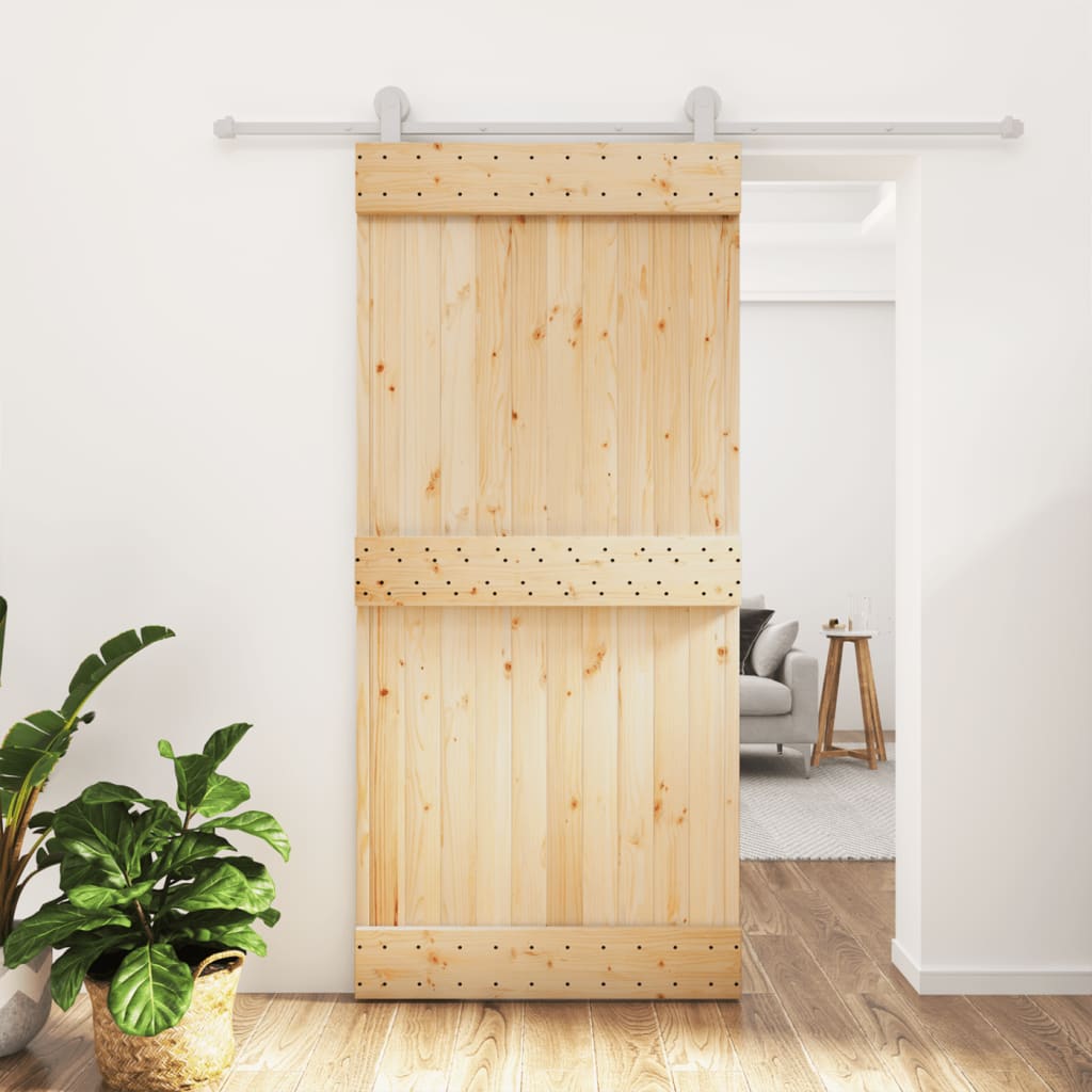 Puerta corredera de Vidaxl con masa de 95x210 cm de pino sólido