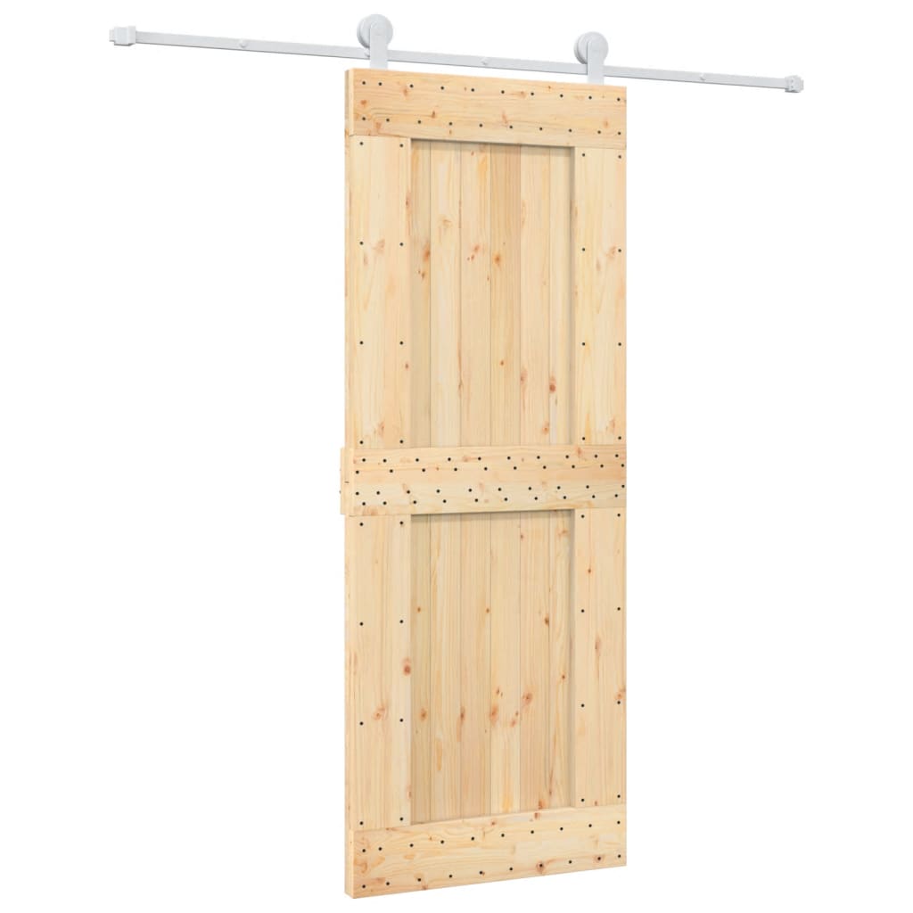 Porta scorrevole Vidaxl con pino solido da 80x210 cm per pastella