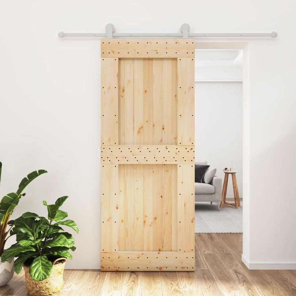 Porta scorrevole Vidaxl con pino solido da 85x210 cm