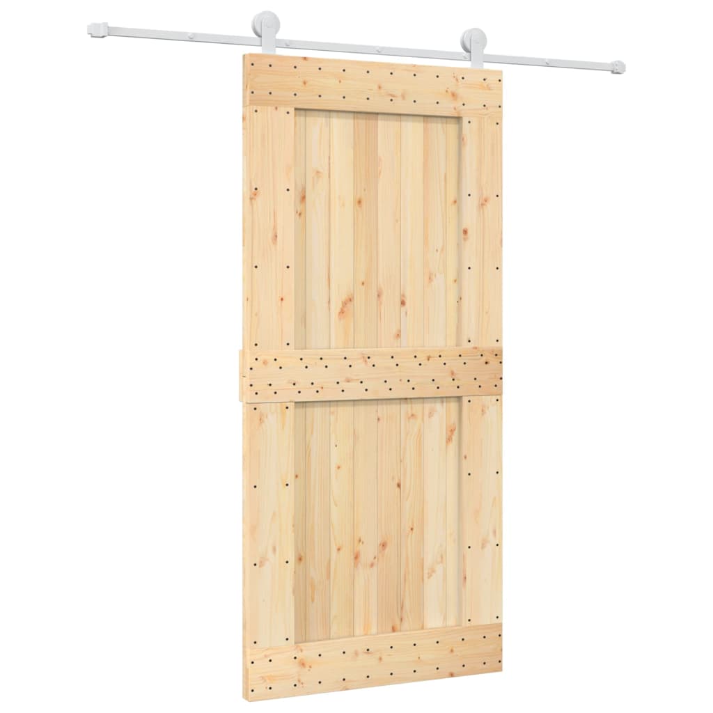 Puerta corredera de Vidaxl con masa de 95x210 cm de pino sólido