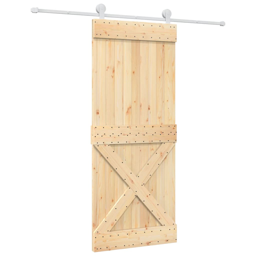 Puerta corredera de Vidaxl con masa de 85x210 cm de pino sólido