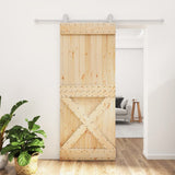 Puerta corredera de Vidaxl con masa de 85x210 cm de pino sólido