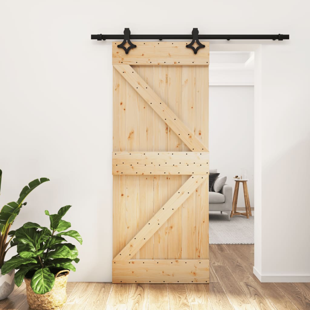 Porta scorrevole Vidaxl con pino solido da 85x210 cm