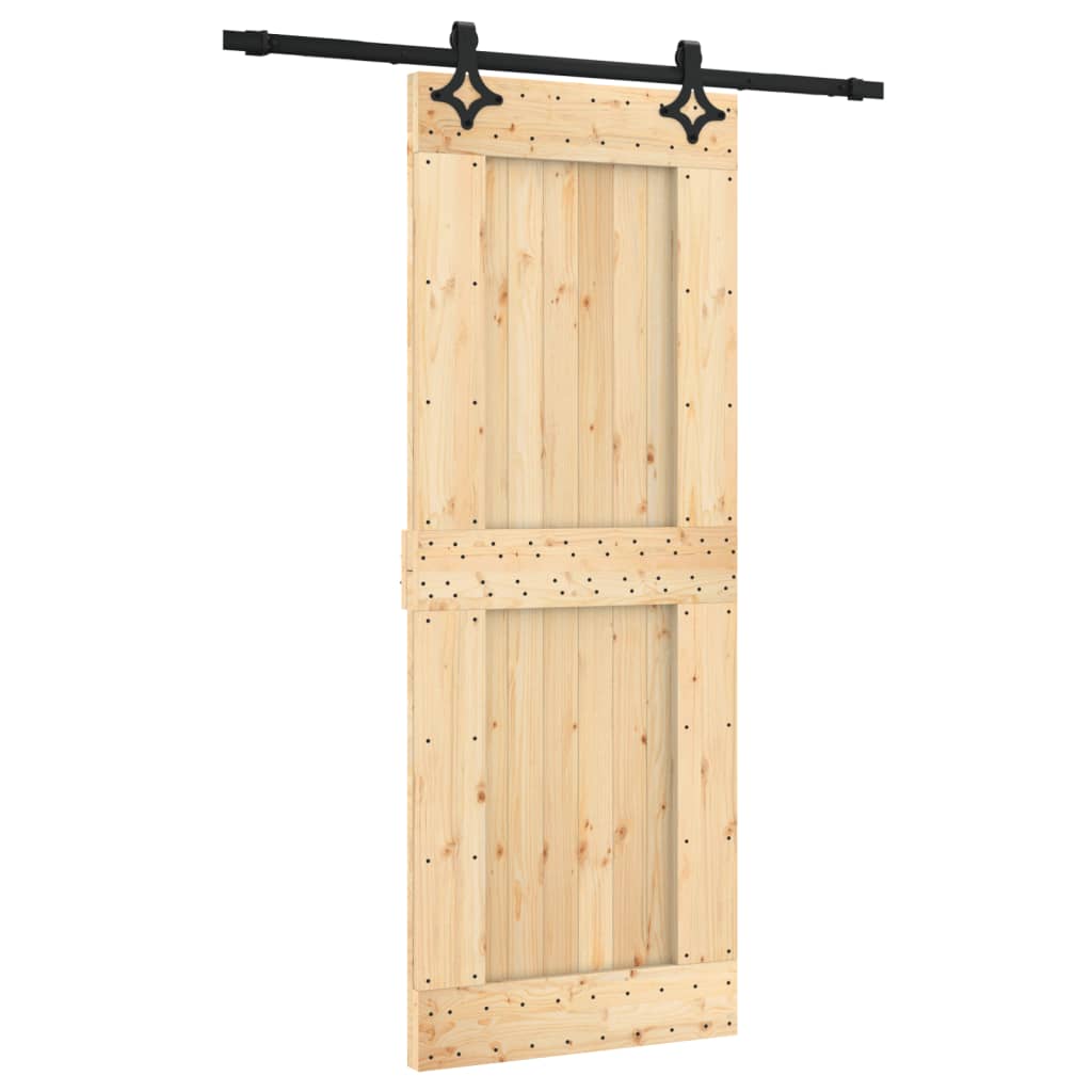 Puerta corredera de Vidaxl con masa 80x210 cm de pino sólido