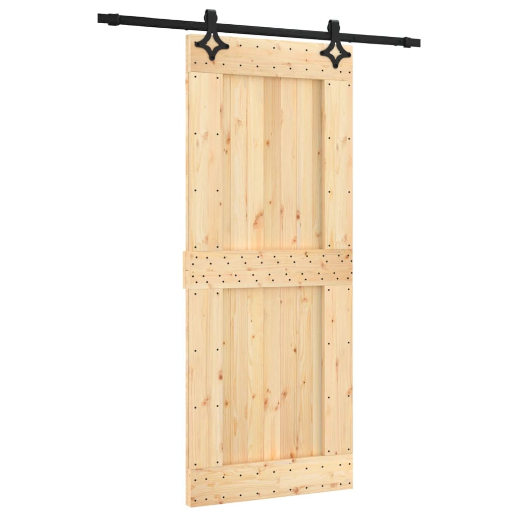 VidaXL Schuifdeur met beslag 85x210 cm massief grenenhout