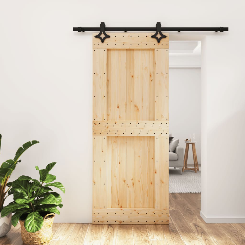 Puerta corredera de Vidaxl con masa de 85x210 cm de pino sólido