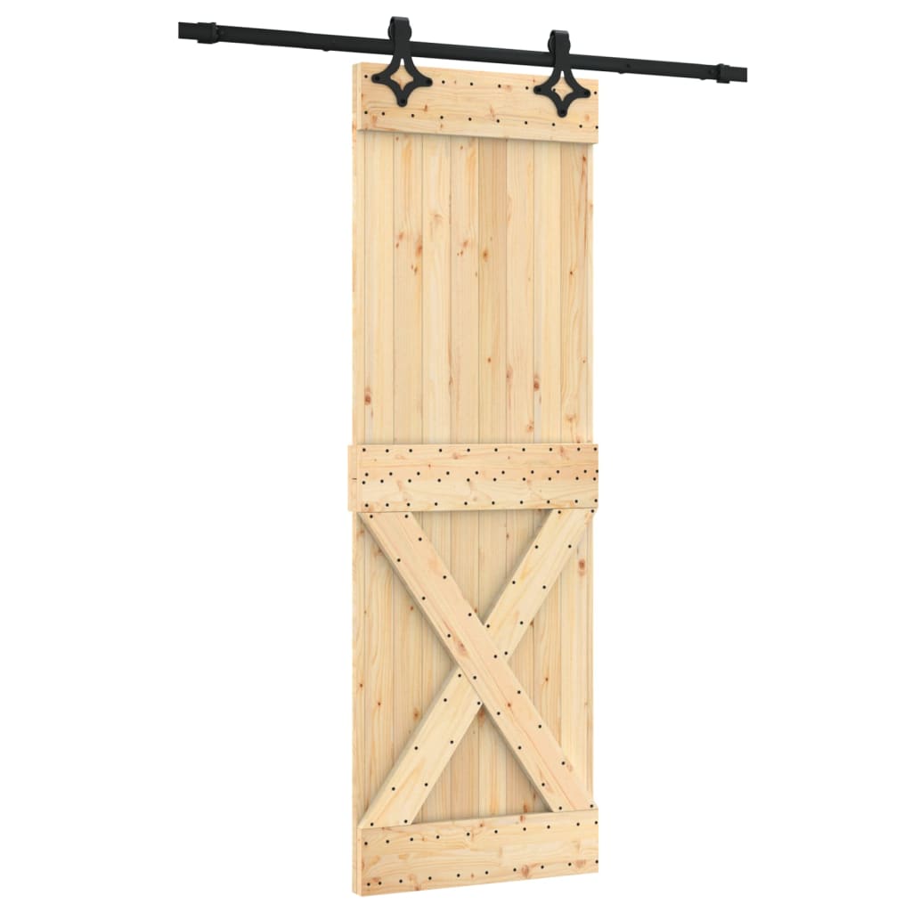 VidaXL Schuifdeur met beslag 70x210 cm massief grenenhout