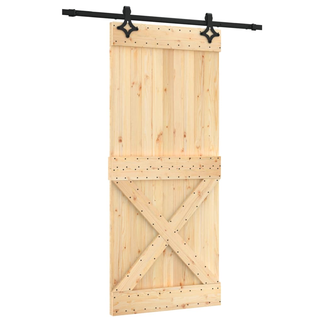 VidaXL Schuifdeur met beslag 90x210 cm massief grenenhout