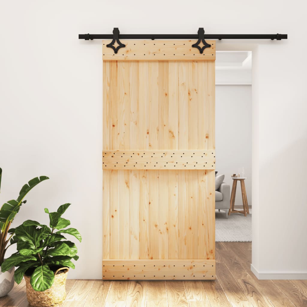 Puerta corredera de Vidaxl con masa 100x210 cm de pino sólido