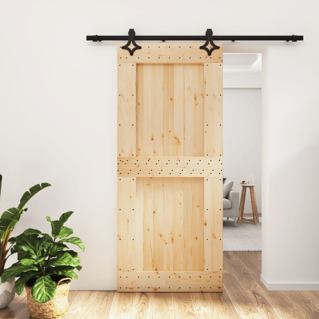 Puerta corredera de Vidaxl con masa de 90x210 cm de pino sólido