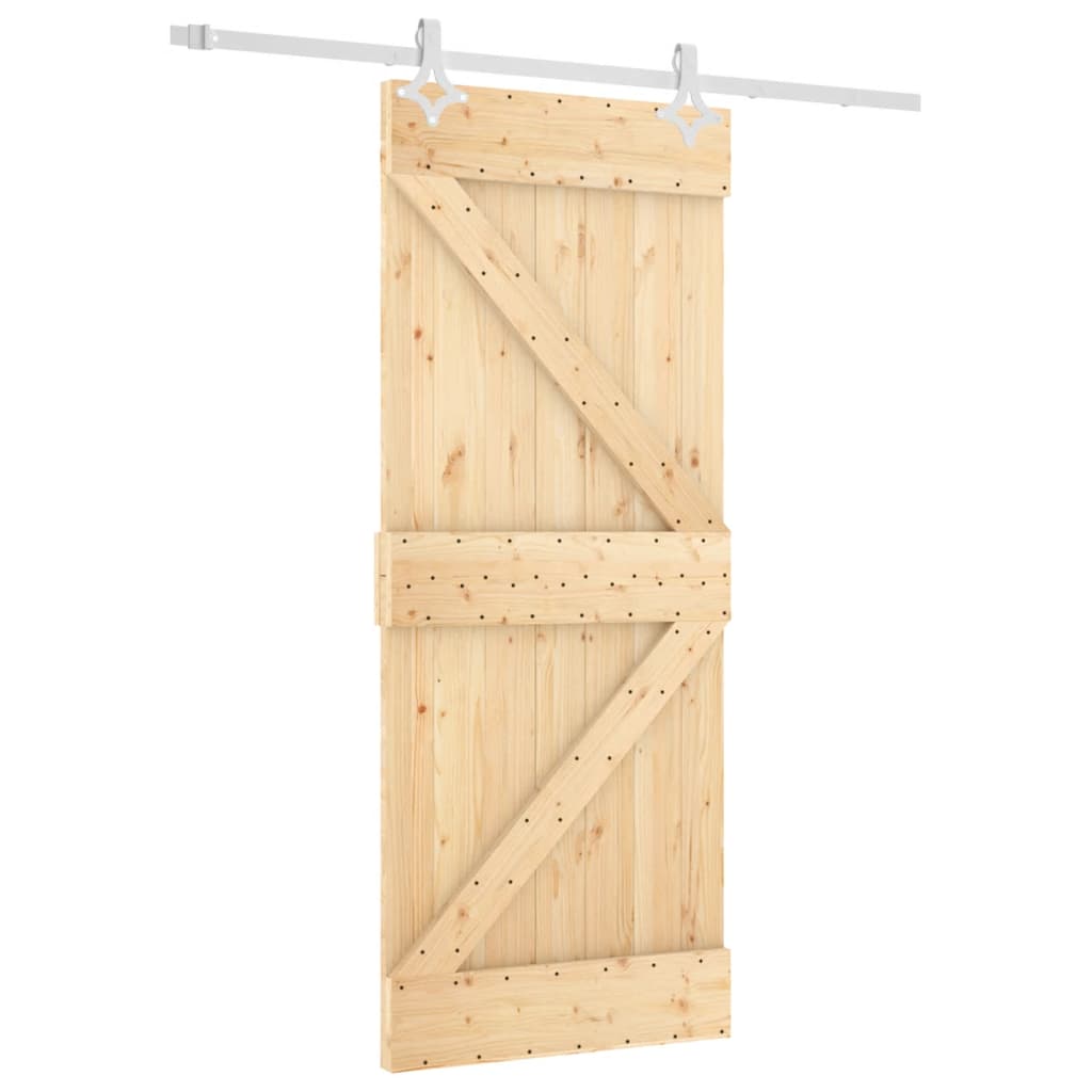 Puerta corredera de Vidaxl con masa de 85x210 cm de pino sólido